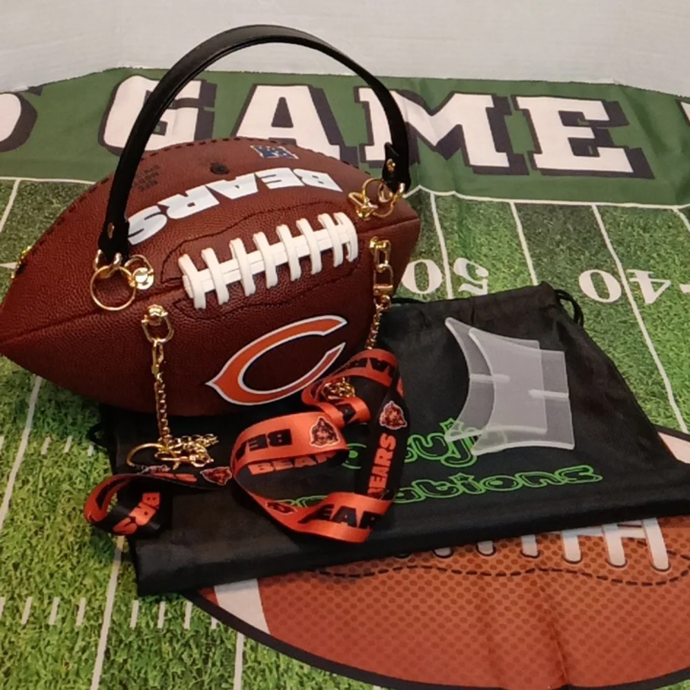 CHICAGO BEARS LIMITED EDITION HANDMADE Football Purse (GOOOOO BEARS) 🏈 - Picture 14 of 17